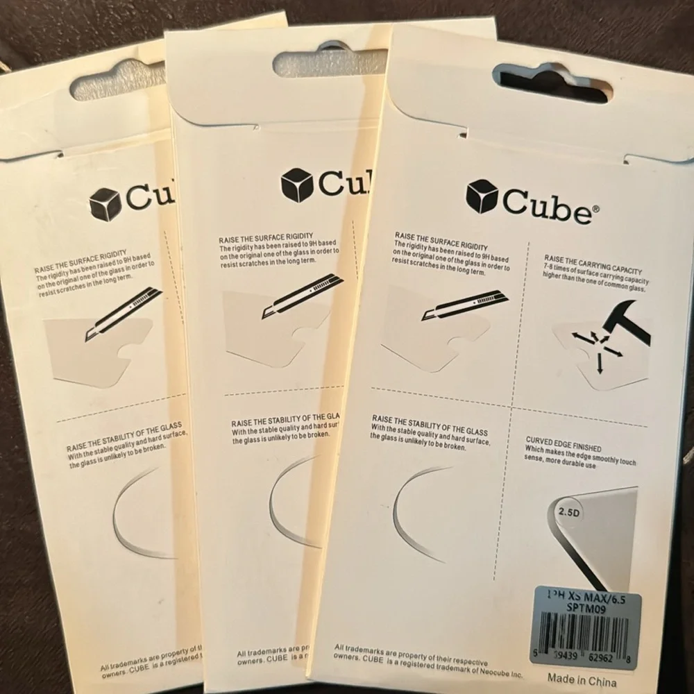 BUNDLE of 3 Cube‎ Tempered Glass
